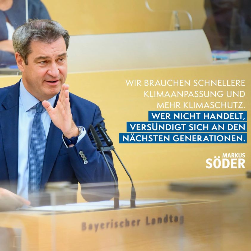 Klimaschutz in Bayern - Regierungserklärung von Ministerpräsident Dr. Markus Söder