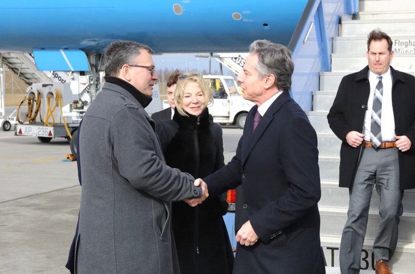 Begrüßung von US-Außenminister Antony Blinken zur Münchner Sicherheitskonferenz